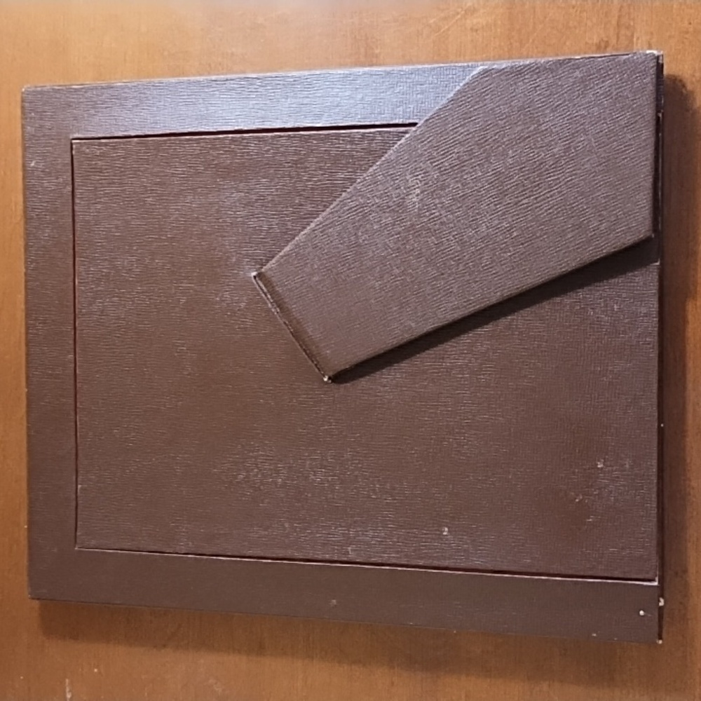 Vintage Leather Frame 8x10 Picture Brown Gold Embossing From Desk Blotter Set - Picture 3 of 10